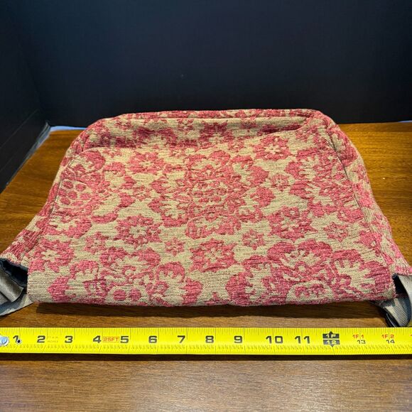 MARUCA Tapestry Crossbody Bag - Flora Red Floral Jacquard Boho Messenger - Picture 7 of 8